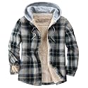 Men's Cotton Plaid Shirt Jacket Fleece Flannel Sherpa Button Down