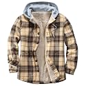 Men's Cotton Plaid Shirt Jacket Fleece Flannel Sherpa Button Down
