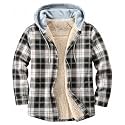 Men's Cotton Plaid Shirt Jacket Fleece Flannel Sherpa Button Down