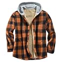 Men's Cotton Plaid Shirt Jacket Fleece Flannel Sherpa Button Down