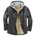 Men's Cotton Plaid Shirt Jacket Fleece Flannel Sherpa Button Down
