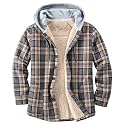 Men's Cotton Plaid Shirt Jacket Fleece Flannel Sherpa Button Down