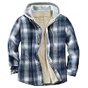 Men's Cotton Plaid Shirt Jacket Fleece Flannel Sherpa Button Down