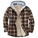 Men's Cotton Plaid Shirt Jacket Fleece Flannel Sherpa Button Down
