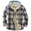 Men's Cotton Plaid Shirt Jacket Fleece Flannel Sherpa Button Down