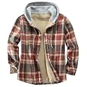Men's Cotton Plaid Shirt Jacket Fleece Flannel Sherpa Button Down