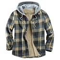 Men's Cotton Plaid Shirt Jacket Fleece Flannel Sherpa Button Down