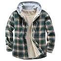 Men's Cotton Plaid Shirt Jacket Fleece Flannel Sherpa Button Down