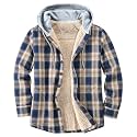 Men's Cotton Plaid Shirt Jacket Fleece Flannel Sherpa Button Down