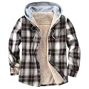 Men's Cotton Plaid Shirt Jacket Fleece Flannel Sherpa Button Down