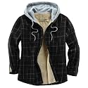 Men's Cotton Plaid Shirt Jacket Fleece Flannel Sherpa Button Down