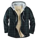 Men's Cotton Plaid Shirt Jacket Fleece Flannel Sherpa Button Down