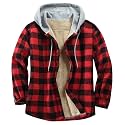 Men's Cotton Plaid Shirt Jacket Fleece Flannel Sherpa Button Down