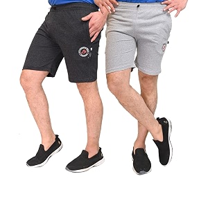 mens cotton shorts pack of 2  regular fit summer shorts for men  soft amp breathable fabric  gym shorts  sports running shorts  elastic waist casual lounge wear comfortable shorts