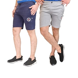 mens cotton shorts pack of 2  regular fit summer shorts for men  soft amp breathable fabric  gym shorts  sports running shorts  elastic waist casual lounge wear comfortable shorts