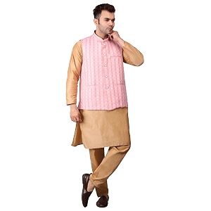 Mens Cotton Silk Blend Regular Kurta Pyjama