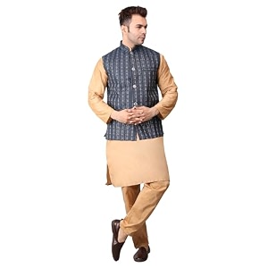 Mens Cotton Silk Blend Regular Kurta Pyjama