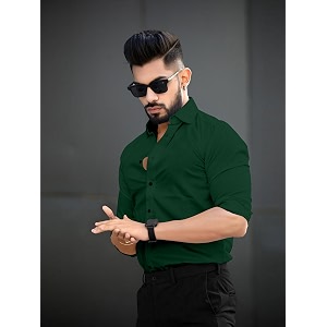 Mens Cotton Solid Full Sleeves Regular Fit