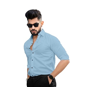 Mens Cotton Solid Full Sleeves Regular Fit