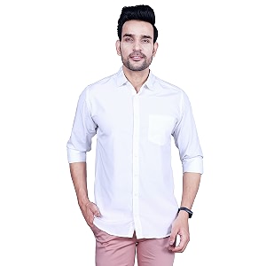 Mens Cotton Solid Slim Fit Casual Spread