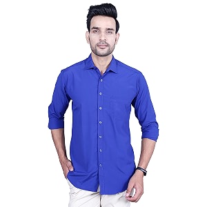 Mens Cotton Solid Slim Fit Casual Spread