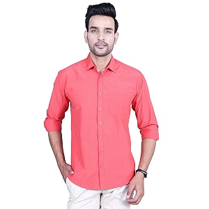 Mens Cotton Solid Slim Fit Casual Spread