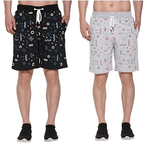 Mens Cotton Sports Shorts with Zipper Pocket