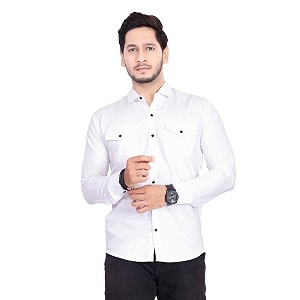 Mens Cotton Spread Collar Full Sleeve Regular