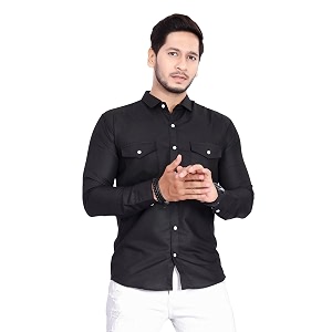 Mens Cotton Spread Collar Full Sleeve Regular