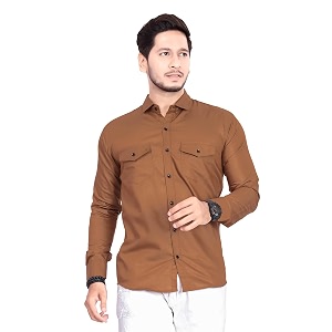 Mens Cotton Spread Collar Full Sleeve Regular