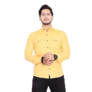 Mens Cotton Spread Collar Full Sleeve Regular