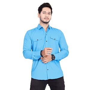 Mens Cotton Spread Collar Full Sleeve Regular