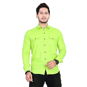 Mens Cotton Spread Collar Full Sleeve Regular