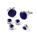 Men's Cufflinks & Tuxedo Studs Set - 316L Stainless Steel Formal Wedding Jewelry, Groomsmen Gift Set with Gift Box