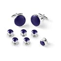 Men's Cufflinks &amp; Tuxedo Studs Set - 316L Stainless Steel Formal Wedding Jewelry, Groomsmen Gift Set with Gift Box