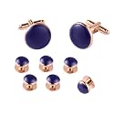 Men's Cufflinks &amp; Tuxedo Studs Set - 316L Stainless Steel Formal Wedding Jewelry, Groomsmen Gift Set with Gift Box