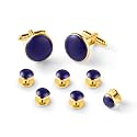 Men's Cufflinks &amp; Tuxedo Studs Set - 316L Stainless Steel Formal Wedding Jewelry, Groomsmen Gift Set with Gift Box
