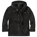 Men's Denim Jacket Distressed Hooded Jean Jackets Baggy Ripped Trucker Coat
