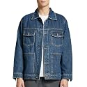 Men's Denim Jacket Vintage Casual Button Down Trucker Jacket