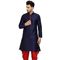 Men39s Ethnic Silk Loop Button Kurta
