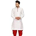 Men39s Ethnic Silk Loop Button Kurta