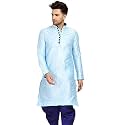 Men39s Ethnic Silk Loop Button Kurta