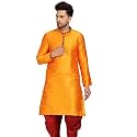 Men39s Ethnic Silk Loop Button Kurta