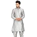 Men39s Ethnic Silk Loop Button Kurta