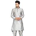 Men39s Ethnic Silk Loop Button Kurta