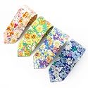 SUNOVELTIES Men's Floral Ties Cotton Flower Print Ties Slim Skinny Necktie for Groom, Groomsmen Wedding Costume Accessories