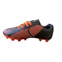 Men's Football Boots, Black and Orange, Firm Ground Cleats with Striped Design