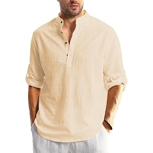 Mens Full Sleeve Beige Color Cotton Blend