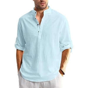 Mens Full Sleeve Beige Color Cotton Blend