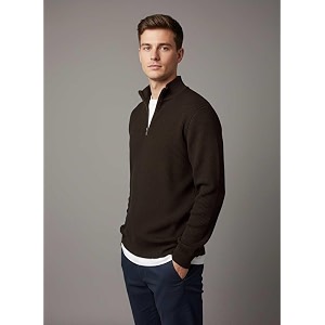 Mens Full Sleeve Winter Wool Half Zipper